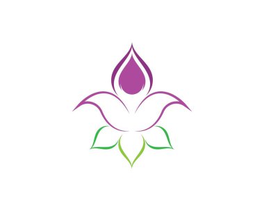 Güzellik Vektörü Nilüfer çiçekleri logo şablonu tasarımı simgesi