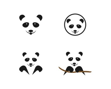 Panda ayı silueti Logo tasarım şablonu