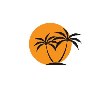 Palmiye ağacı logo şablonu vektör çizimi