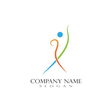 Eğlenceli insanlar Sağlıklı Yaşam Logosu şablon vektör simgesi