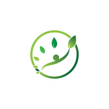 İnsanlar Ağaç Vektörü Logo Şablonu