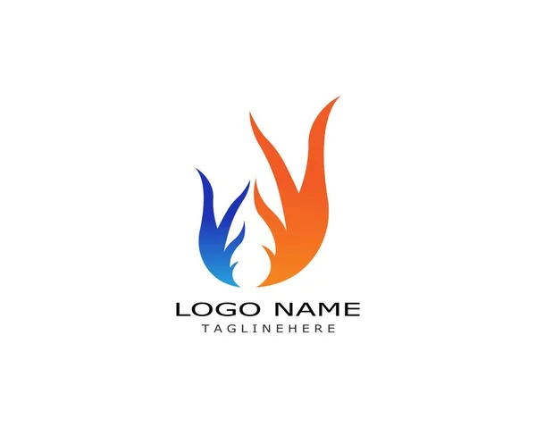 Brand Vlam Logo Template Vector Icoon Olie Gas Energie Logo — Stockvector