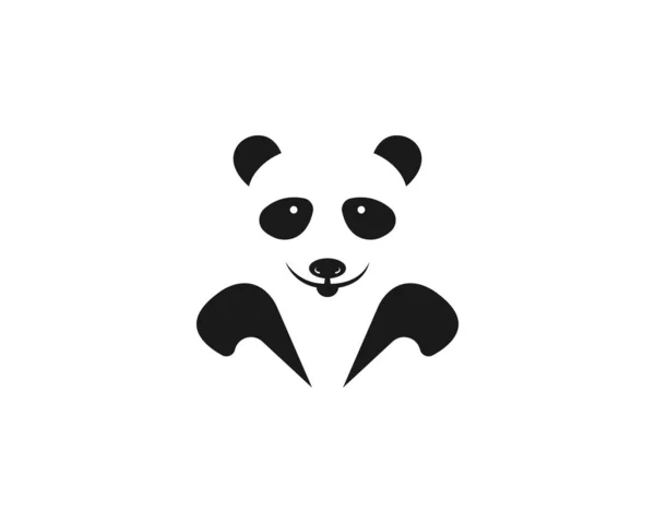 Panda Oso Silueta Logo Diseño Vector Plantilla — Archivo Imágenes Vectoriales