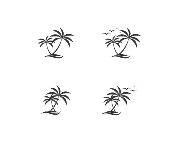 Palmera Verano Logo Plantilla Vector Ilustración — Vector de stock