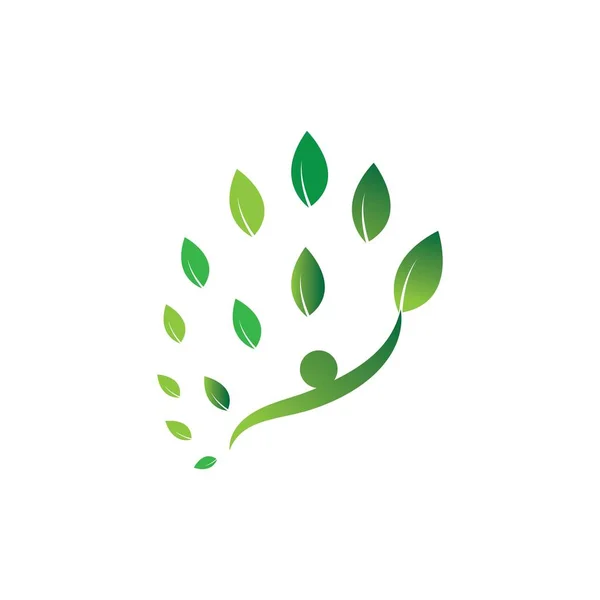 Kreativa Mänskliga Träd Koncept Logotyp Mall — Stock vektor
