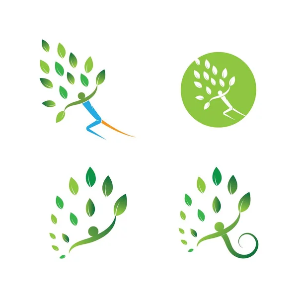 Plantilla Creativa Del Diseño Del Logotipo Del Concepto Del Árbol — Vector de stock