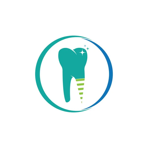 Logotipo Implante Dentário Modelo Vetor Ilustração Ícone Desig —  Vetores de Stock