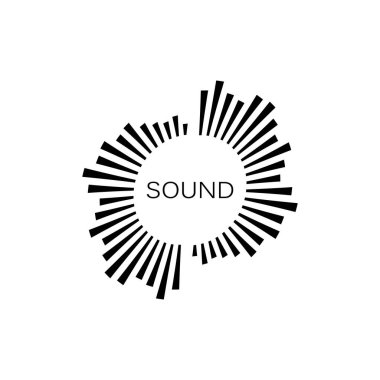 ses dalgası ilüstrasyon logo vektör şablonu