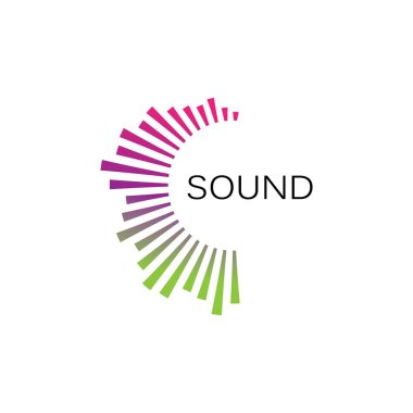 ses dalgası ilüstrasyon logo vektör şablonu