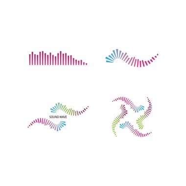 ses dalgası ilüstrasyon logo vektör şablonu