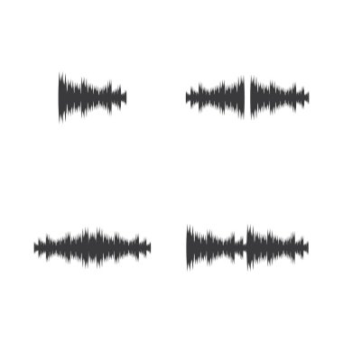 ses dalgası ilüstrasyon logo vektör şablonu