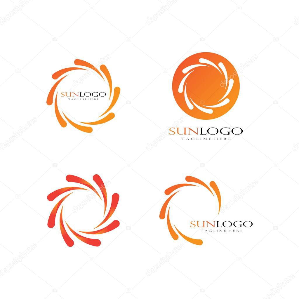 Vector Icon Logo Template Sun over horizon