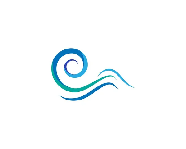 Acqua Onda Logo Template — Vettoriale Stock