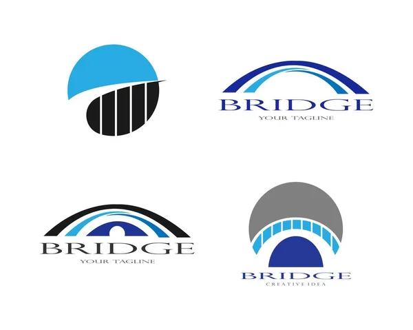 Projeto Ilustração Ícone Vetor Modelo Logotipo Ponte —  Vetores de Stock