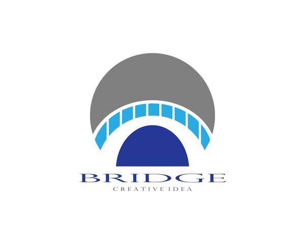 Конструкция векторной иконки с логотипом моста