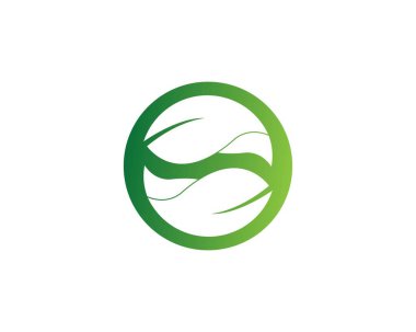 Yeşil yapraklı ekoloji doğa element ikonu logoları