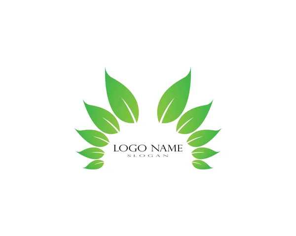 Logotipos Ecología Hoja Verde Naturaleza Elemento Vector Icono — Archivo Imágenes Vectoriales