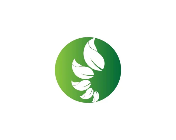 Logos Green Leaf Ecology Nature Element Vector Icon - Stok Vektor