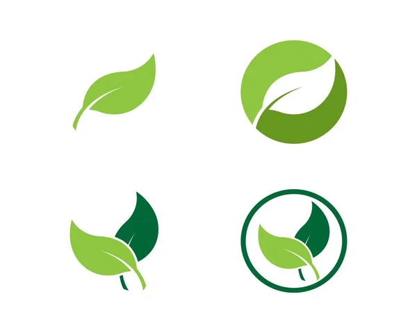 Logos Green Leaf Ecology Nature Element Vector Icon — Stock Vector