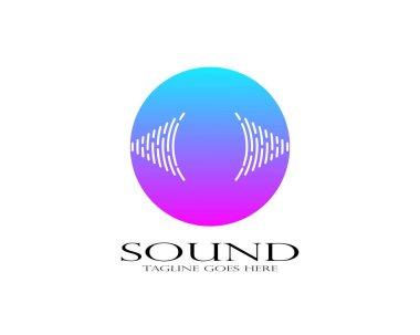ses dalgası ilüstrasyon logo vektör şablonu
