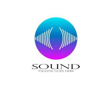 ses dalgası ilüstrasyon logo vektör şablonu