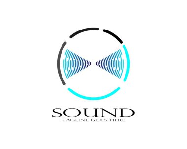 ses dalgası ilüstrasyon logo vektör şablonu