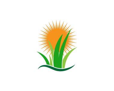 Çimen logo vektör şablonu
