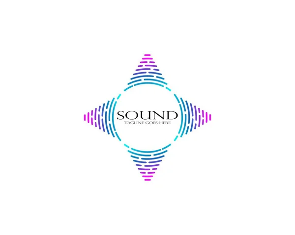 Sound Wave Ilustration Logo Vector Icon Template — Stock Vector