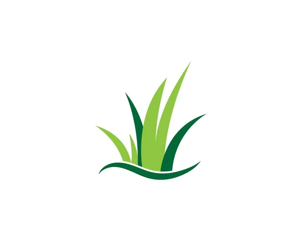 Modello Vettoriale Logo Erba — Vettoriale Stock
