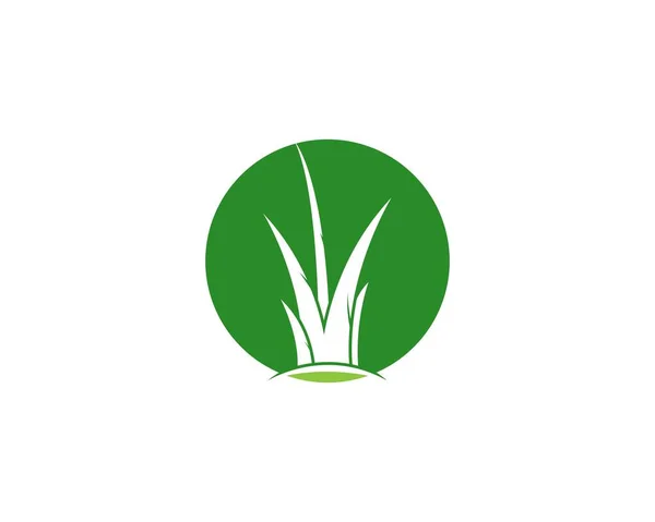 Grass Logo Vector Template — Stock Vector