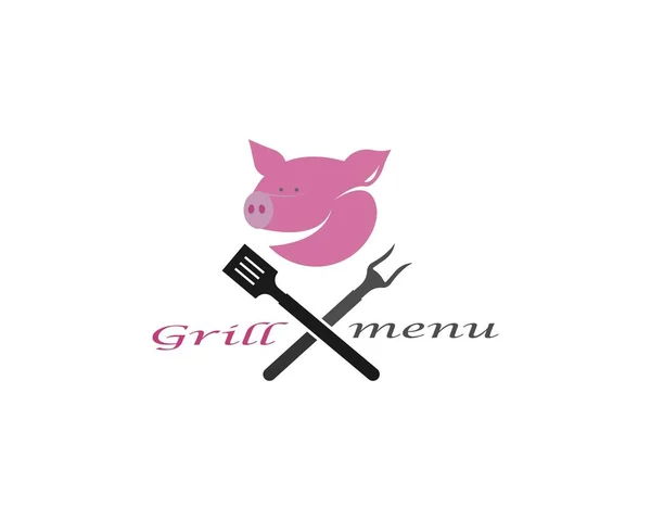 Barbecue Grill Logo Design — Image vectorielle