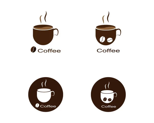 Kaffekopp Logotyp Mall Vektor Ikon Design — Stock vektor