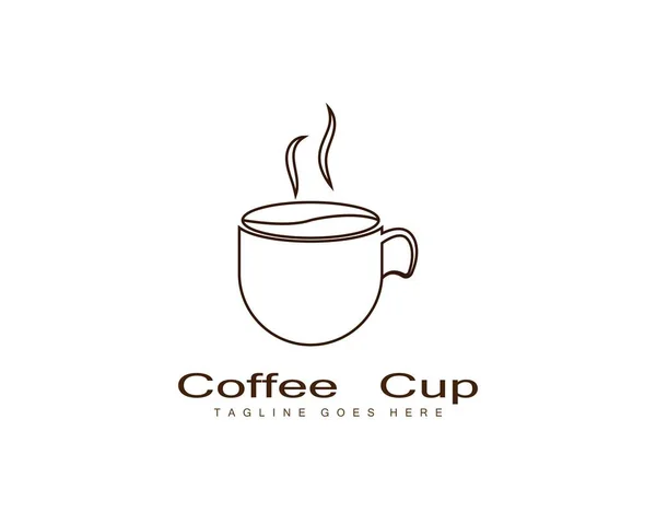 Koffiecup Logo Template Vector Pictogram Ontwerp — Stockvector