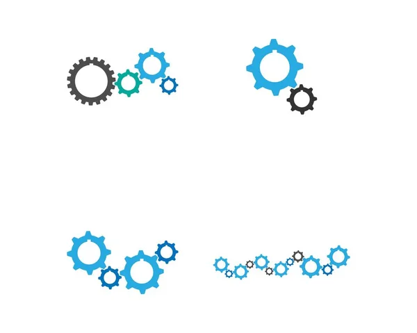 Gear Logo Mall Vektor Ikon Illustration Design — Stock vektor
