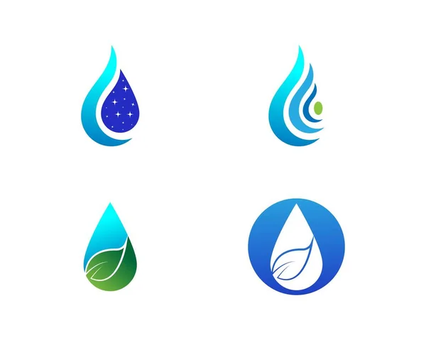 Wasser Tropfen Logo Vorlage Vektor Illustration Design — Stockvektor