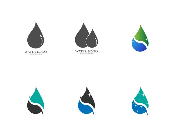 Agua Gota Logotipo Plantilla Vector Ilustración Diseño — Archivo Imágenes Vectoriales