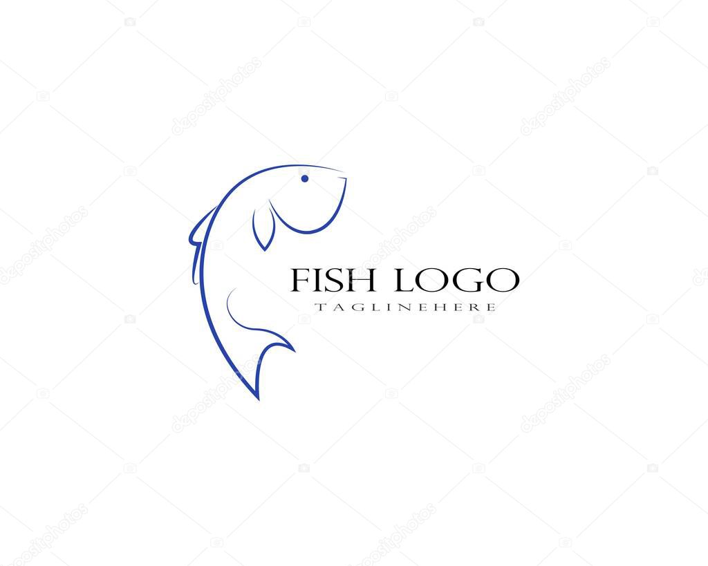 Fish logo template. Creative vector symbol of fishing club or online