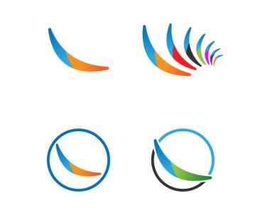 Bumerang ikonu. Logo. Vektör illüstrasyonu.
