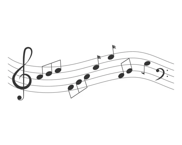 Elemento Diseño Musical Notas Musicales Símbolos Ilustración Vectorial Vector — Archivo Imágenes Vectoriales