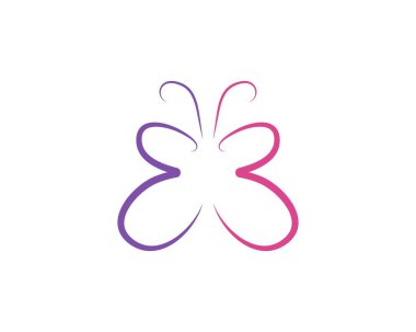 Güzellik Kelebeği Logo Şablonu Vektör simgesi tasarımı