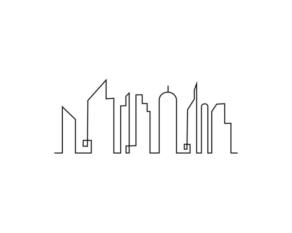 Modern City Skyline City Silhouette Vector Illustration Flat Design — Stock Vector