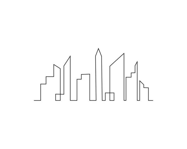 Modern City Skyline City Silhouette Vector Illustration Flat Design — Stock Vector