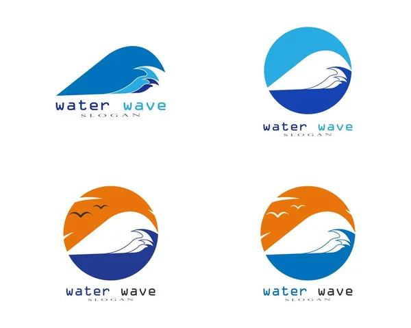 Symbol Fali Wodnej Wektor Logo Ikony — Wektor stockowy