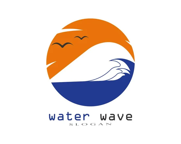 Wasserwelle Symbol Und Symbol Logo Template Vektor — Stockvektor