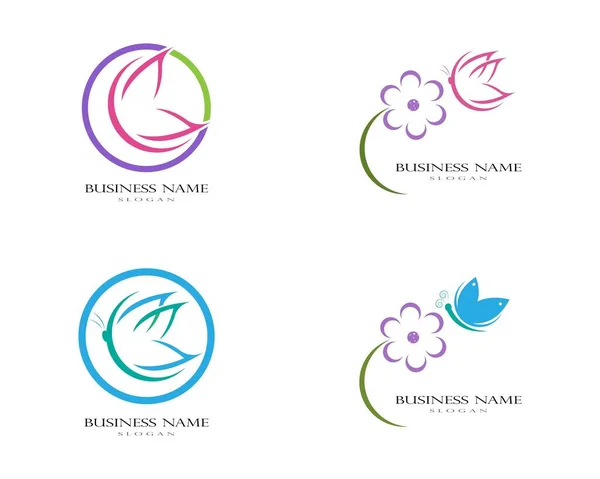 Belleza Mariposa Logo Plantilla Vector Icono Diseño — Archivo Imágenes Vectoriales