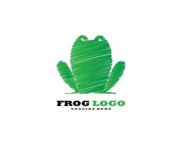 Frog Logotipo Modelo Vetor Ilustração — Vetor de Stock