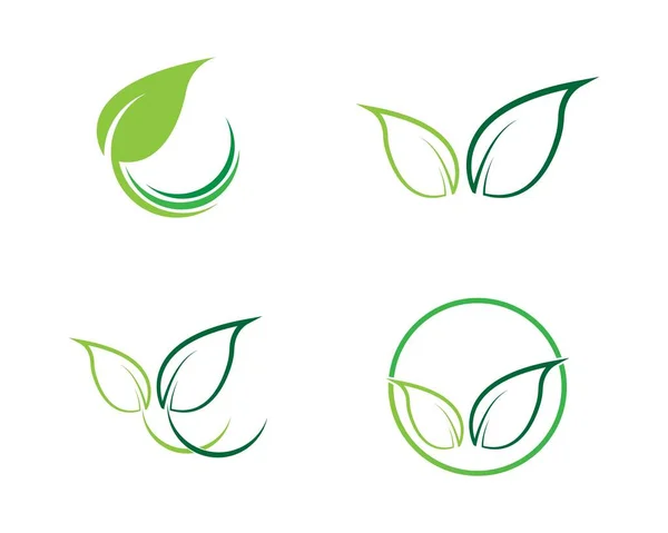 Diseño Del Logotipo Del Vector Hoja Árbol Concepto Ecológico — Vector de stock