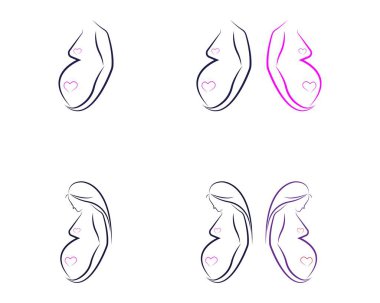 güzel hamile kadın vektör şablonu