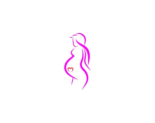 Beauty Pregnant Women Vector Icon Template — Stock Vector