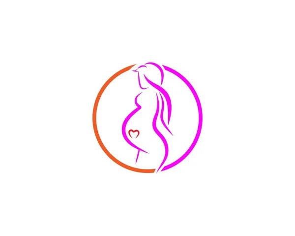 Красота Беременных Женщин Векторные Иконки Шаблон — стоковый вектор